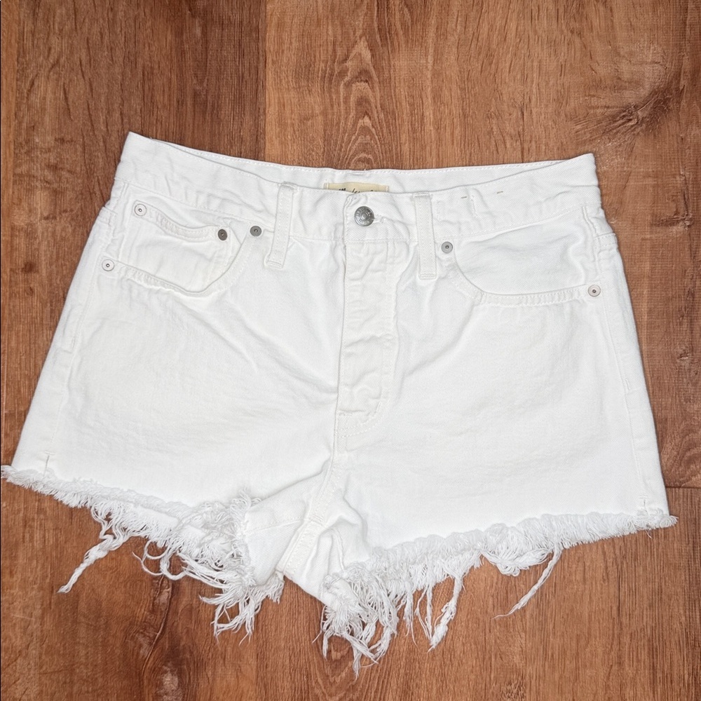 Madewell‎ Cream Relaxed Denim Shorts
